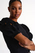 Top With Balloon Sleeves And Oval Cutouts - 52437-64-800 02 / 800 Caviar / 75% POLYAMIDE, 25% ELASTANE